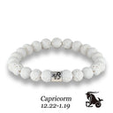 Zodiac Bracelet – White Lava Stone Beads
