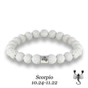 Zodiac Bracelet – White Lava Stone Beads