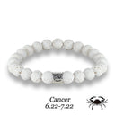 Zodiac Bracelet – White Lava Stone Beads