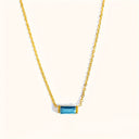 Birthstone Charm Bar Necklace