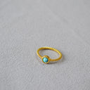 Minimalist Braided Gold-Plated Ring – Embedded with Natural Gemstones