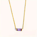 Birthstone Charm Bar Necklace