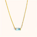 Birthstone Charm Bar Necklace