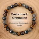 Protection Trio Bracelet – Hematite, Tiger’s Eye & Labradorite