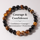 Heart of Courage | Tiger’s Eye & Obsidian Confidence Bracelet