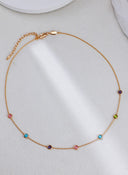 S925 Colorful Cut Gemstone Necklace