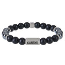 Stainless Steel Custom Name Lava Stone Bracelet – Personalized Jewelry for Everyday Style