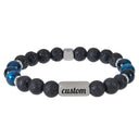 Stainless Steel Custom Name Lava Stone Bracelet – Personalized Jewelry for Everyday Style