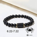 Zodiac Bracelet – Matte Black Agate Beads