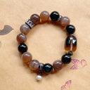 Guardian’s Shield Bracelet (Obsidian, Sunstone & Smoky Quartz)