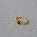 Minimalist Braided Gold-Plated Ring – Embedded with Natural Gemstones