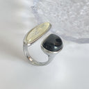 Smoky Quartz Elegance – Minimalist Luxury Earrings & Ring Set