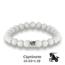 Zodiac Bracelet – White Lava Stone Beads