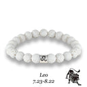 Zodiac Bracelet – White Lava Stone Beads