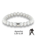 Zodiac Bracelet – White Lava Stone Beads