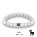 Zodiac Bracelet – White Lava Stone Beads