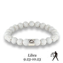 Zodiac Bracelet – White Lava Stone Beads