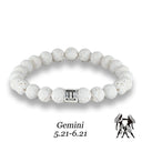 Zodiac Bracelet – White Lava Stone Beads