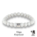 Zodiac Bracelet – White Lava Stone Beads