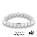 Zodiac Bracelet – White Lava Stone Beads
