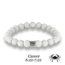 Zodiac Bracelet – White Lava Stone Beads