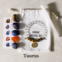 Zodiac Energy Crystal Set With Clear Quartz Bracelet