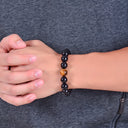 Premium Natural Black Agate & Tiger's Eye Bracelet