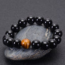 Premium Natural Black Agate & Tiger's Eye Bracelet