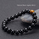 Premium Natural Black Agate & Tiger's Eye Bracelet