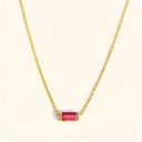 Birthstone Charm Bar Necklace