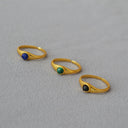 Vintage Chic – Malachite, Black Agate & Lapis Lazuli Adjustable Open Ring