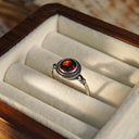 Garnet Elegance Adjustable Ring – S925 Sterling Silver