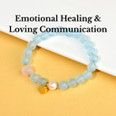 Lotus Bloom – 8mm Aquamarine Bracelet with Rose Quartz
