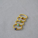 Minimalist Braided Gold-Plated Ring – Embedded with Natural Gemstones