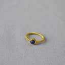 Minimalist Braided Gold-Plated Ring – Embedded with Natural Gemstones