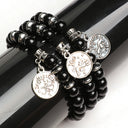 Zodiac Shield – Obsidian Zodiac Pendant Bracelet