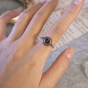 Garnet Elegance Adjustable Ring – S925 Sterling Silver