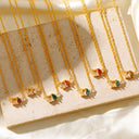 Dual Charm Birthstone Necklace