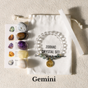 Zodiac Energy Crystal Set With Clear Quartz Bracelet