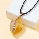 Golden Aura Raw Crystal Pendant Collection