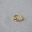 Minimalist Braided Gold-Plated Ring – Embedded with Natural Gemstones