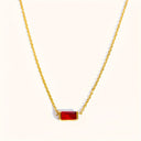 Birthstone Charm Bar Necklace