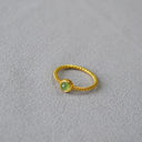 Minimalist Braided Gold-Plated Ring – Embedded with Natural Gemstones