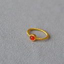 Minimalist Braided Gold-Plated Ring – Embedded with Natural Gemstones