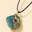 Empowerment, Protection & Serenity - Raw Crystal Energy Pendant