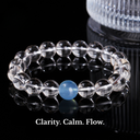 Clarity & Calm – Aquamarine with Clear Quartz Bracelet