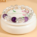 Clarity & Focus Bracelet – Amethyst & White Crystal