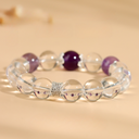 Clarity & Focus Bracelet – Amethyst & White Crystal