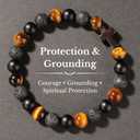 Shield of Strength | Tiger’s Eye & Lava Stone Protection Bracelet