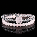 Heart Whisper – Morganite & Clear Quartz Double Bracelet